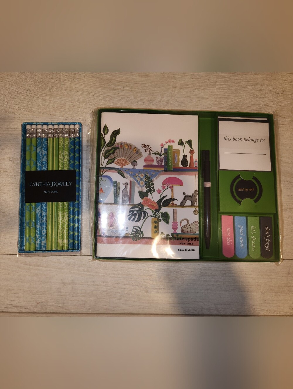 Set of 2 Items - Kate Spade Stationary Set + Cynthia Rowley Pencils NEW